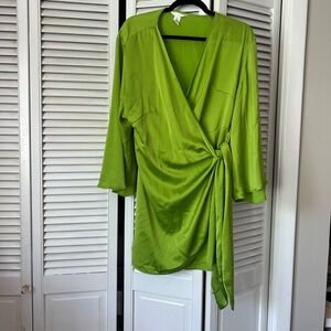 H&M Lime Green Wrap Mini Dress